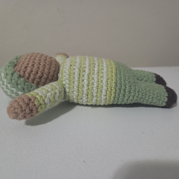 Pebble Pixie Rattle Green Plush Toy - Picture 6 of 7